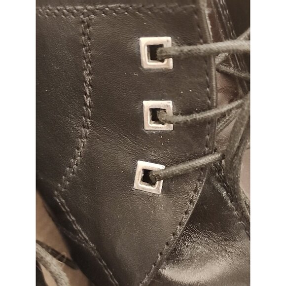 vintage OLIVIER ITALY s 13 Mens Leather hand made square toe Shoes black oxfords main image 7